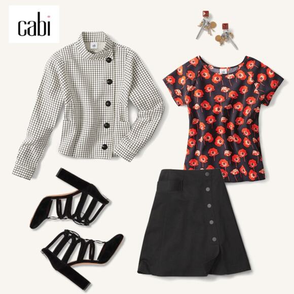 Cabi #3251 | Flanders Orange Poppy Floral Split Back Blouse - Picture 9 of 10